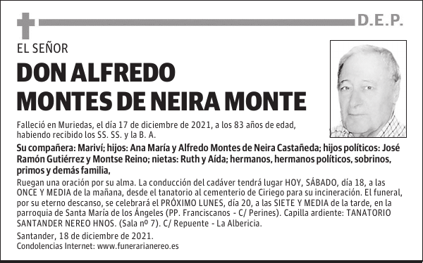 DON ALFREDO MONTES DE NEIRA MONTE