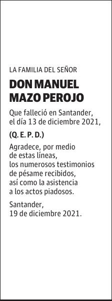 DON MANUEL MAZO PEROJO