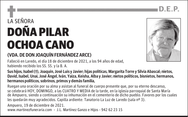 DOÑA PILAR OCHOA CANO