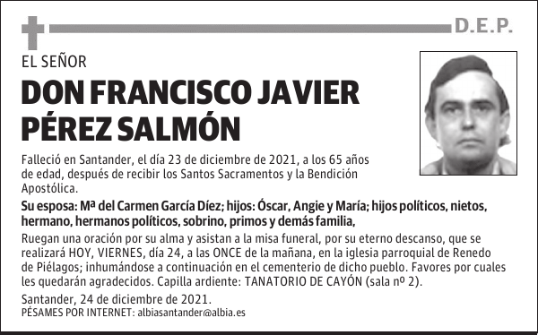 DON FRANCISCO JAVIER PÉREZ SALMÓN
