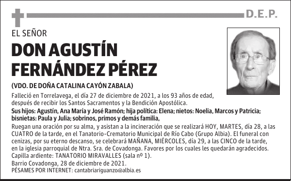 DON AGUSTÍN FERNÁNDEZ PÉREZ
