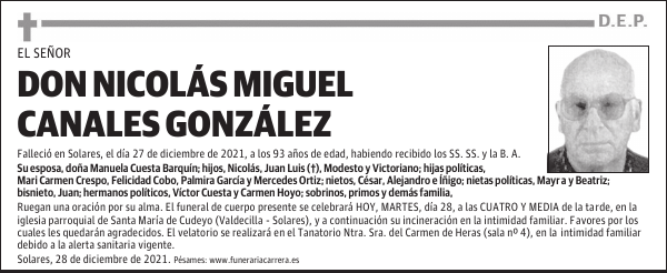 DON NICOLÁS MIGUEL CANALES GONZÁLEZ