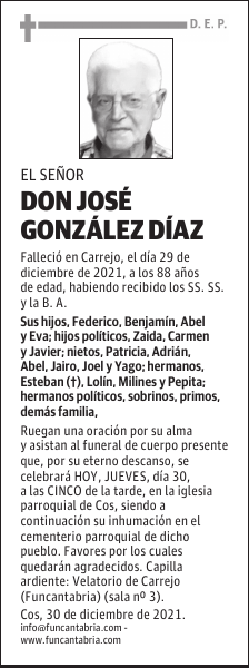DON JOSÉ GONZÁLEZ DÍAZ