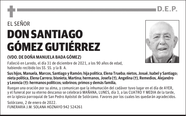 DON SANTIAGO GÓMEZ GUTIÉRREZ
