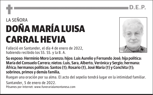 DOÑA MARÍA LUISA CARRAL HEVIA