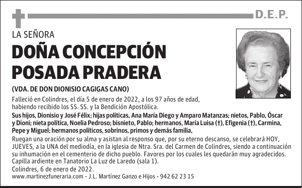 DOÑA CONCEPCIÓN POSADA PRADERA