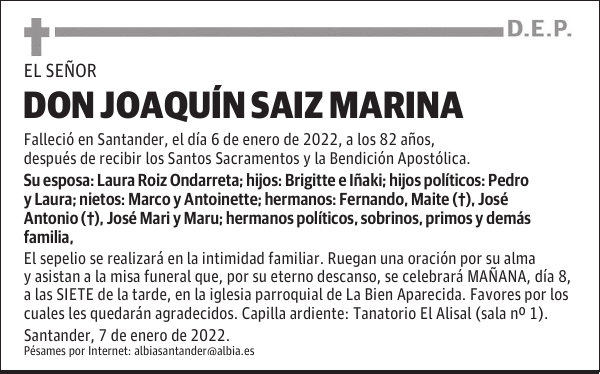 DON JOAQUÍN SAIZ MARINA