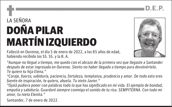 DOÑA PILAR MARTÍN IZQUIERDO