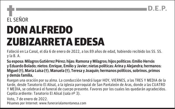DON ALFREDO ZUBIZARRETA EDESA