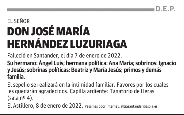 DON JOSÉ MARÍA HERNÁNDEZ LUZURIAGA
