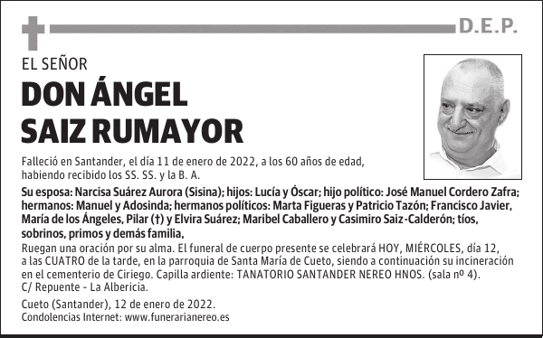 DON ÁNGEL SAIZ RUMAYOR