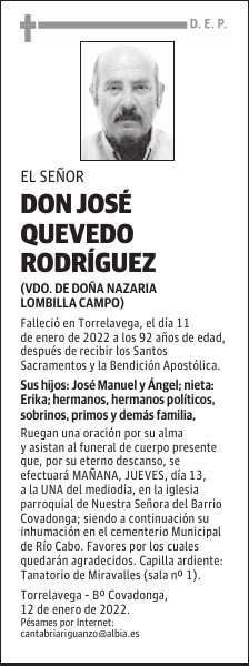 DON JOSÉ QUEVEDO RODRÍGUEZ