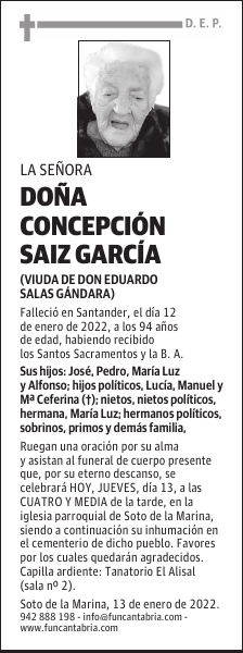 DOÑA CONCEPCIÓN SAIZ GARCÍA