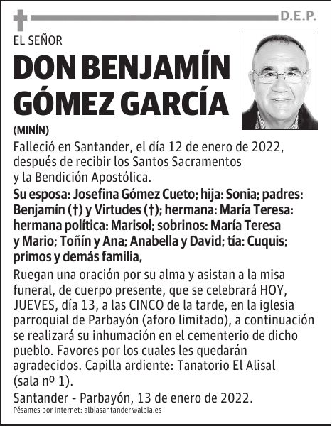 DON BENJAMÍN GÓMEZ GARCÍA