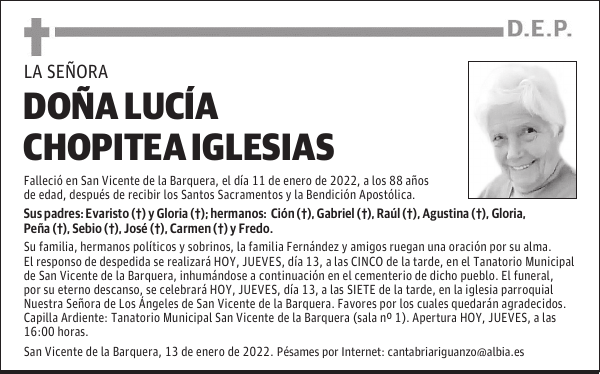 DOÑA LUCÍA CHOPITEA IGLESIAS