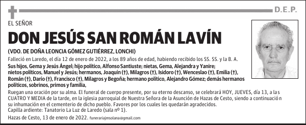 DON JESÚS SAN ROMÁN LAVÍN