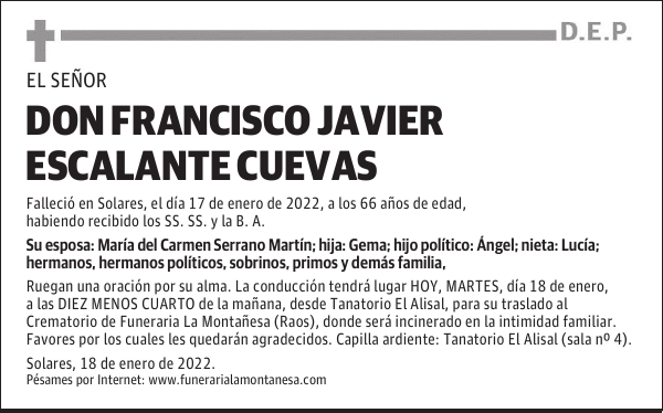 DON FRANCISCO JAVIER ESCALANTE CUEVAS
