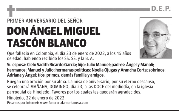 DON ÁNGEL MIGUEL TASCÓN BLANCO