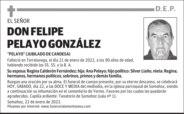 DON FELIPE PELAYO GONZÁLEZ
