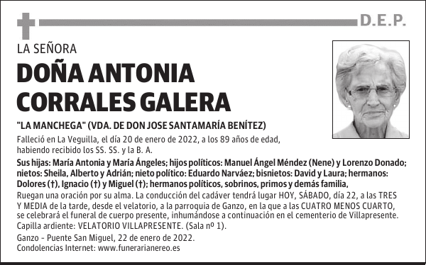 DOÑA ANTONIA CORRALES GALERA
