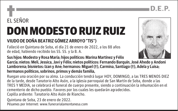 DON MODESTO RUIZ RUIZ