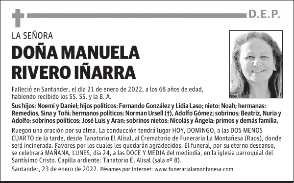 DOÑA MANUELA RIVERO IÑARRA