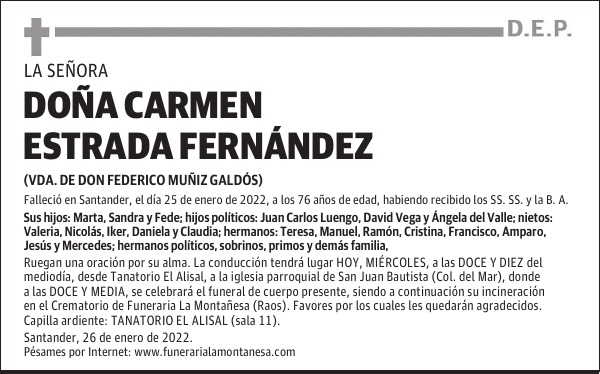 DOÑA CARMEN ESTRADA FERNÁNDEZ