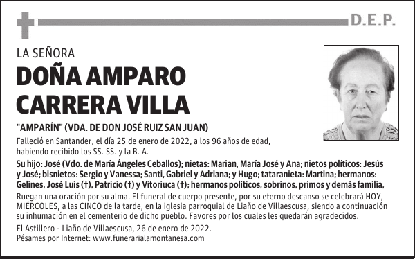DOÑA AMPARO CARRERA VILLA