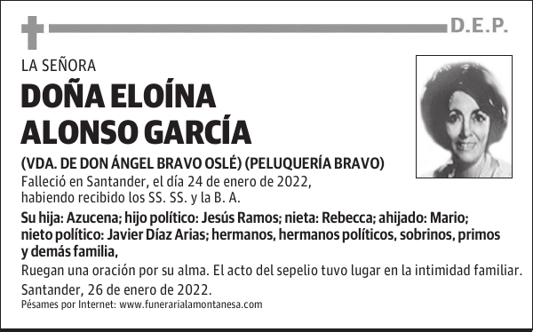 DOÑA ELOÍNA ALONSO GARCÍA