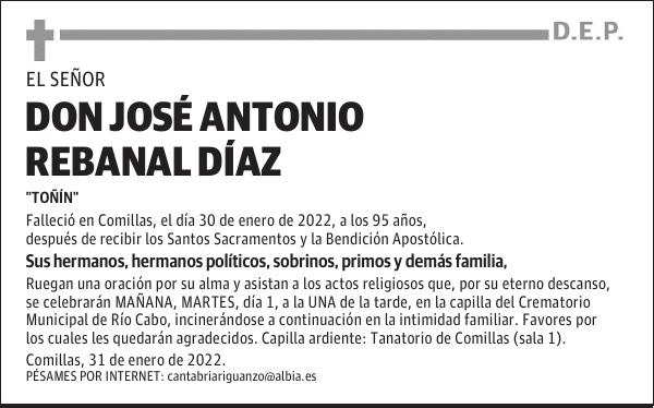 DON JOSÉ ANTONIO REBANAL DÍAZ
