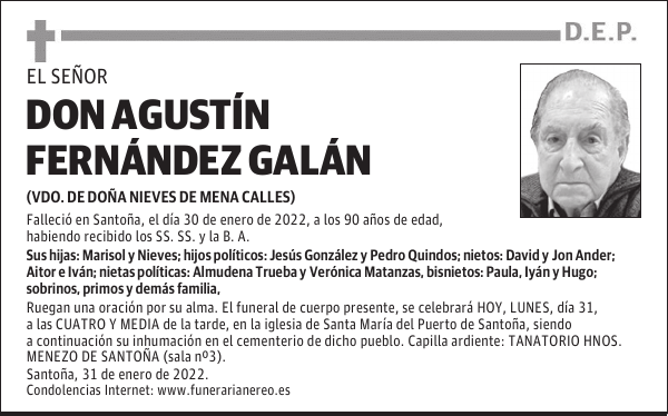 DON AGUSTÍN FERNÁNDEZ GALÁN