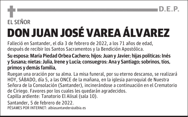 DON JUAN JOSÉ VAREA ÁLVAREZ
