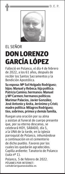 DON LORENZO GARCÍA LÓPEZ
