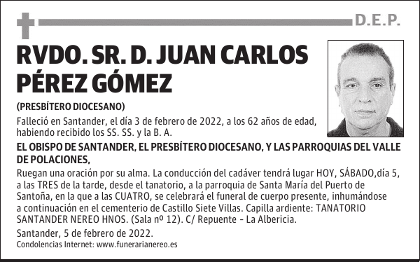 RVDO. SR. D. JUAN CARLOS PÉREZ GÓMEZ