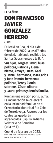 DON FRANCISCO JAVIER GONZÁLEZ HERRERO