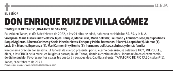 DON ENRIQUE RUIZ DE VILLA GÓMEZ