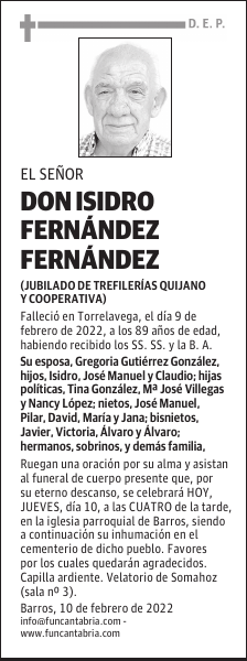DON ISIDRO FERNÁNDEZ FERNÁNDEZ