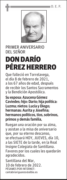 DON DARÍO PÉREZ HERRERO