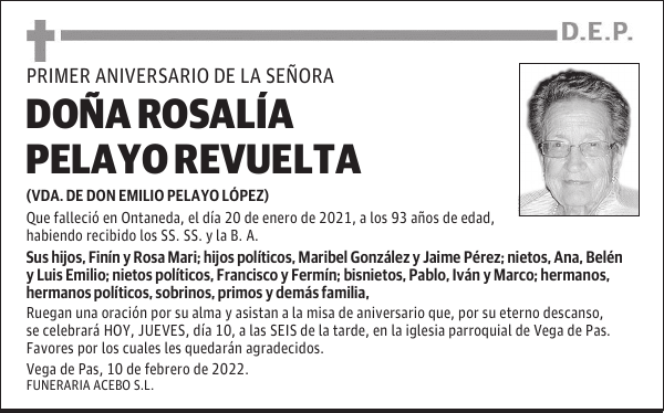 DOÑA ROSALÍA PELAYO REVUELTA