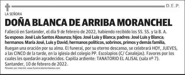 DOÑA BLANCA DE ARRIBA MORANCHEL