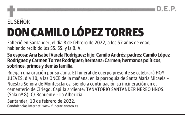 DON CAMILO LÓPEZ TORRES