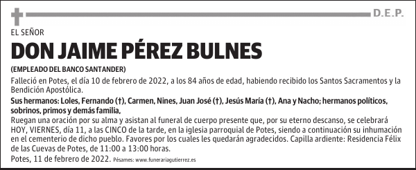 DON JAIME PÉREZ BULNES