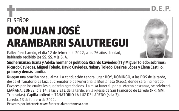 DON JUAN JOSÉ ARAMBARRI SALUTREGUI
