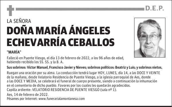 DOÑA MARÍA ÁNGELES ECHEVARRÍA CEBALLOS
