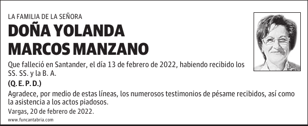 DOÑA YOLANDA MARCOS MANZANO