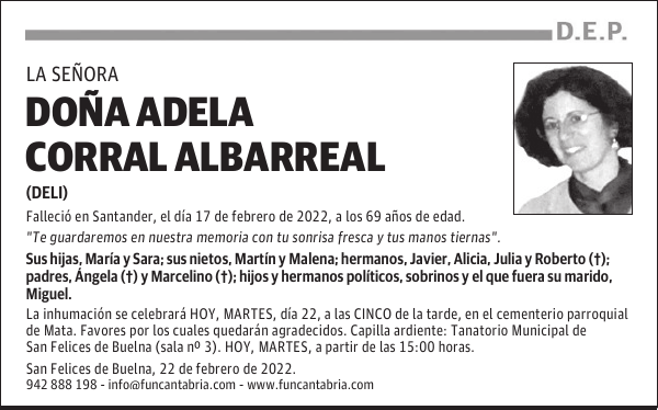DOÑA ADELA CORRAL ALBARREAL