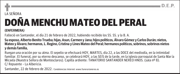 DOÑA MENCHU MATEO DEL PERAL