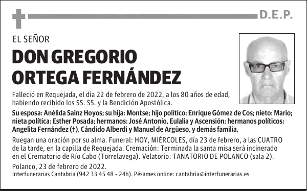 DON GREGORIO ORTEGA FERNÁNDEZ