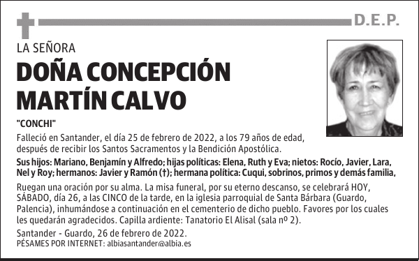 DOÑA CONCEPCIÓN MARTÍN CALVO