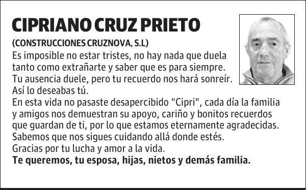 CIPRIANO CRUZ PRIETO